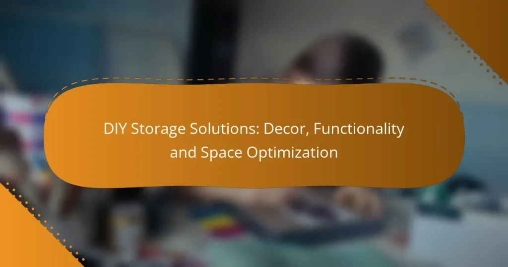 DIY Storage Solutions: Decor, Functionality and Space Optimization