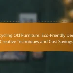 Upcycling Old Furniture: Eco-Friendly Decor, Creative Techniques and Cost Savings