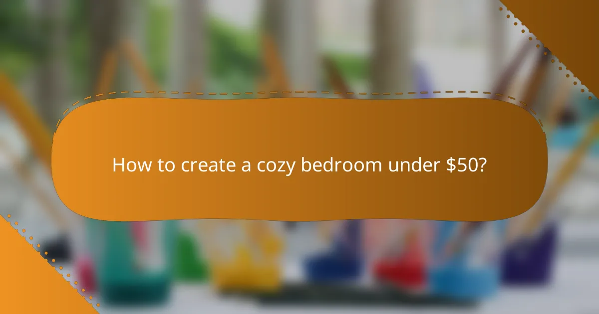 How to create a cozy bedroom under $50?