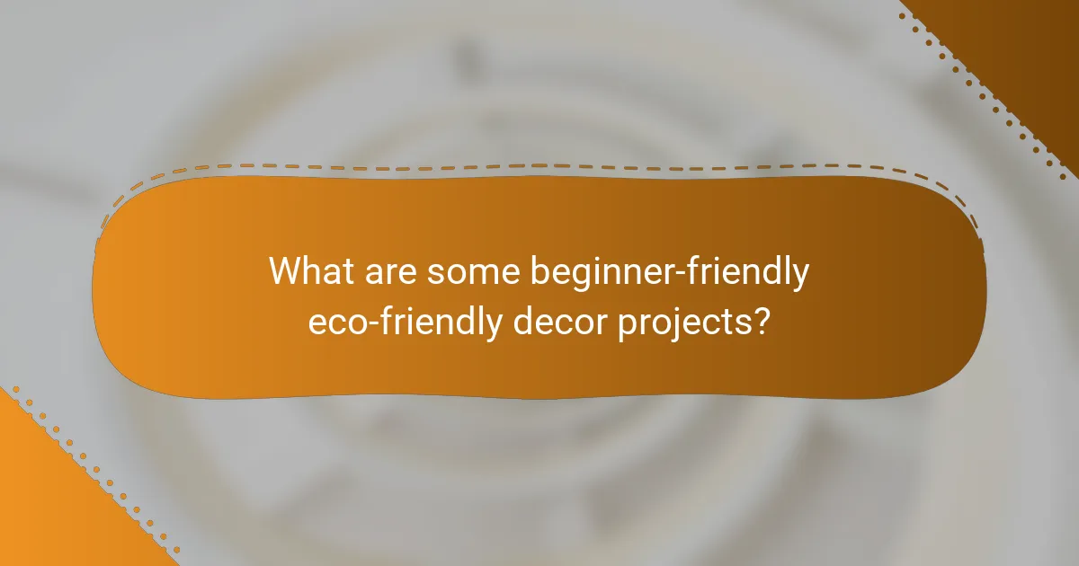 What are some beginner-friendly eco-friendly decor projects?