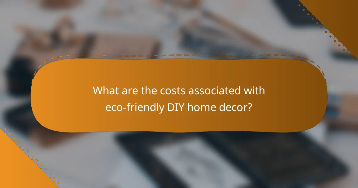 What are the costs associated with eco-friendly DIY home decor?