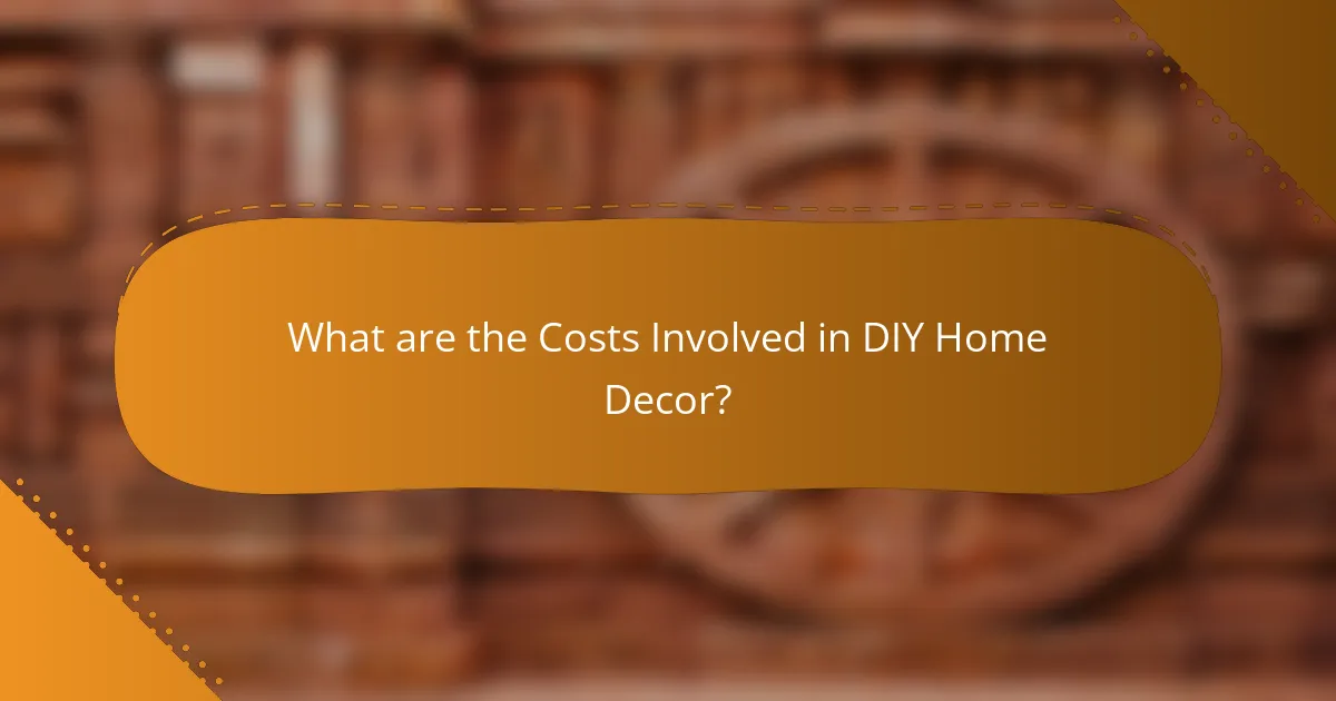 What are the Costs Involved in DIY Home Decor?